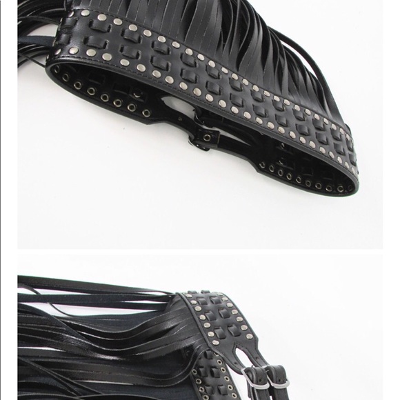 Long Fringe Vegan Leather Coachella style Belt - Picture 4 of 5